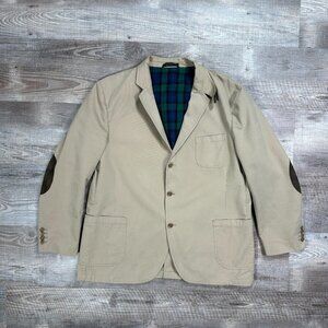 Lands End Men's 3-2 Roll Throat Strap Elbow Patch Working Cuffs Field Jacket 48R